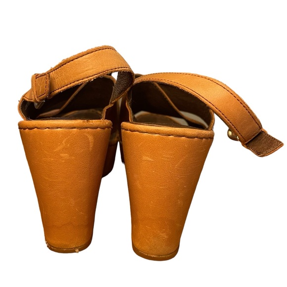 BORN Emmy Leather Wedge Sandals Brown Boho Heels Strappy Festival Ankle Strap 10 - Picture 4 of 11